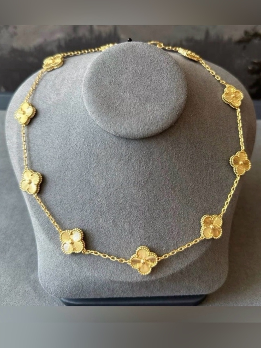 Gold 10 Clover Necklace 18k Gold Plated